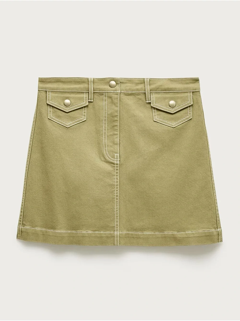 J. Crew Tuscan Olive Utility-pocket mini skirt